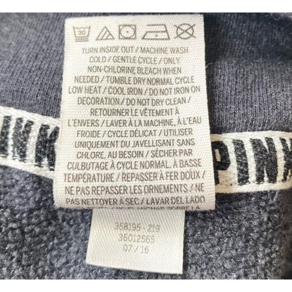 Victorias Secret PINK Grey & Blue Cowl Neck Pullover Sweater Size M Medium - Picture 7 of 8